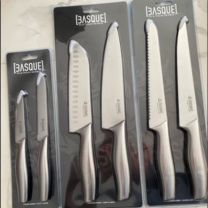 Set 3 Gourmet Chef Knife Platinum Series Paring Utility Santoku Bread Slicer
